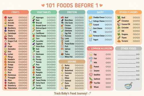 101 Foods Before 1 Poster - 11x17 Laminated Dry Erase