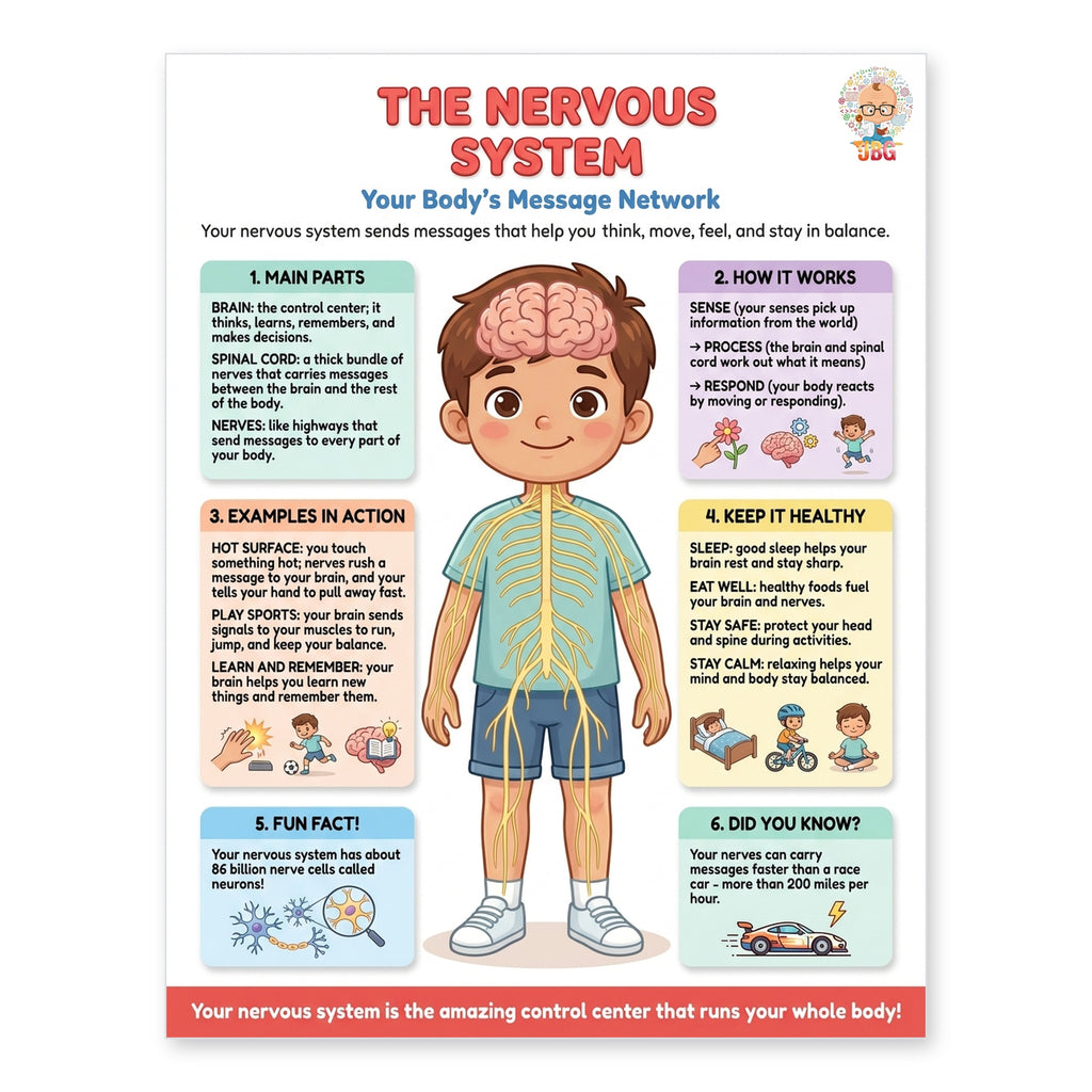 Six laminated human body posters for skin, kidneys, muscles, skeleton, immune system, and nervous system with QR codes — view 9