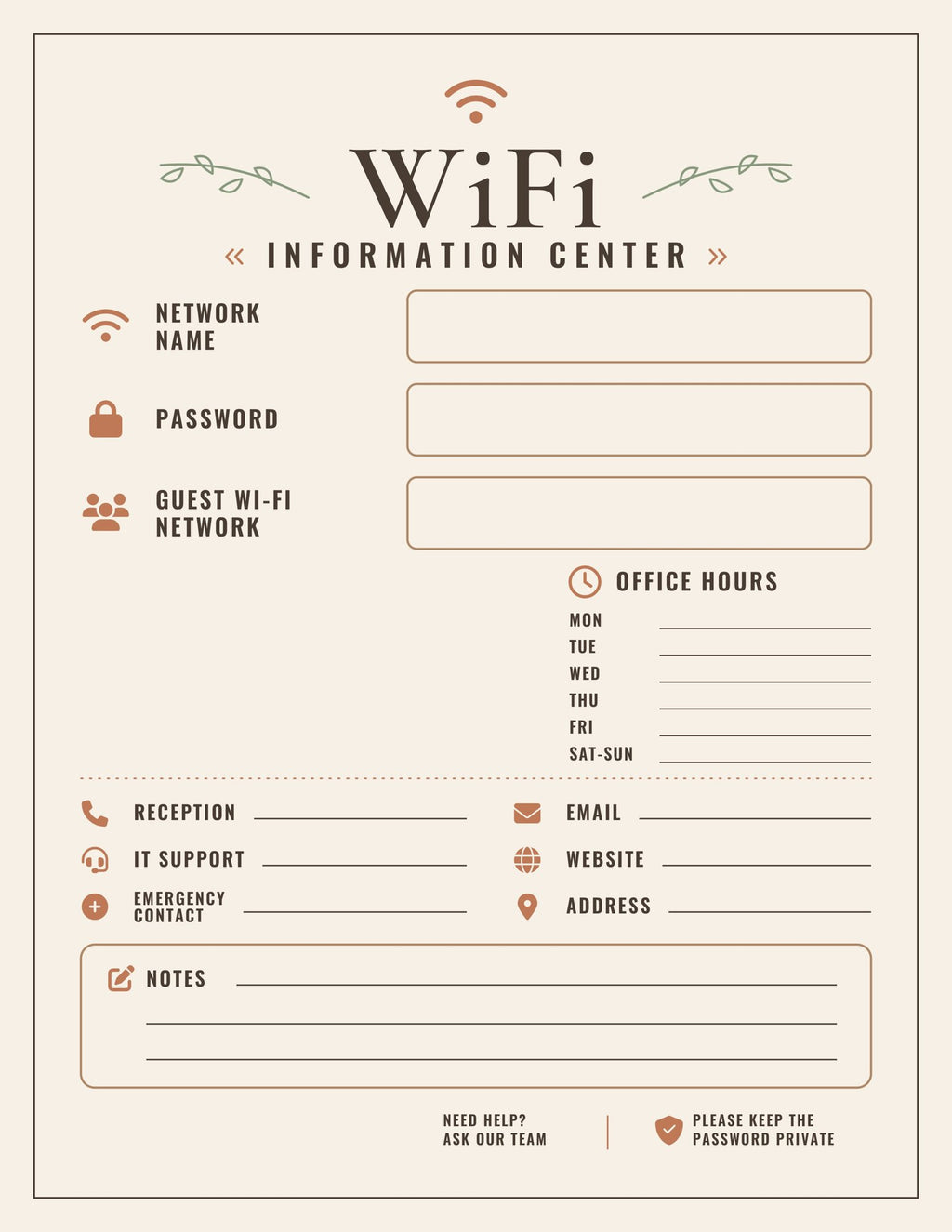 Set of laminated WiFi information posters with QR codes for narrated audio lessons.