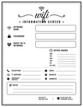 Laminated WiFi information poster with simple tech facts, colorful sections, and a safe use motto