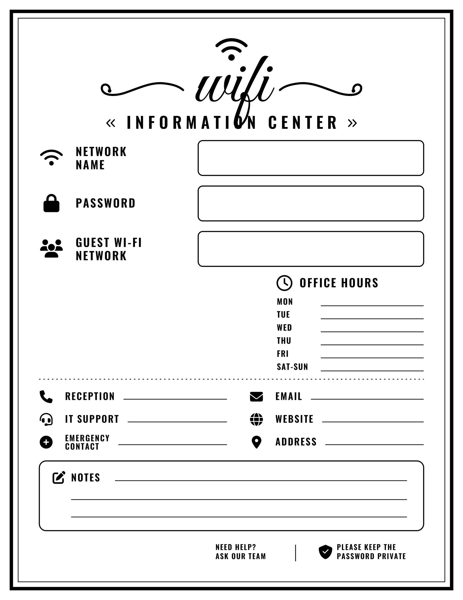 Laminated WiFi information poster with simple tech facts, colorful sections, and a safe use motto