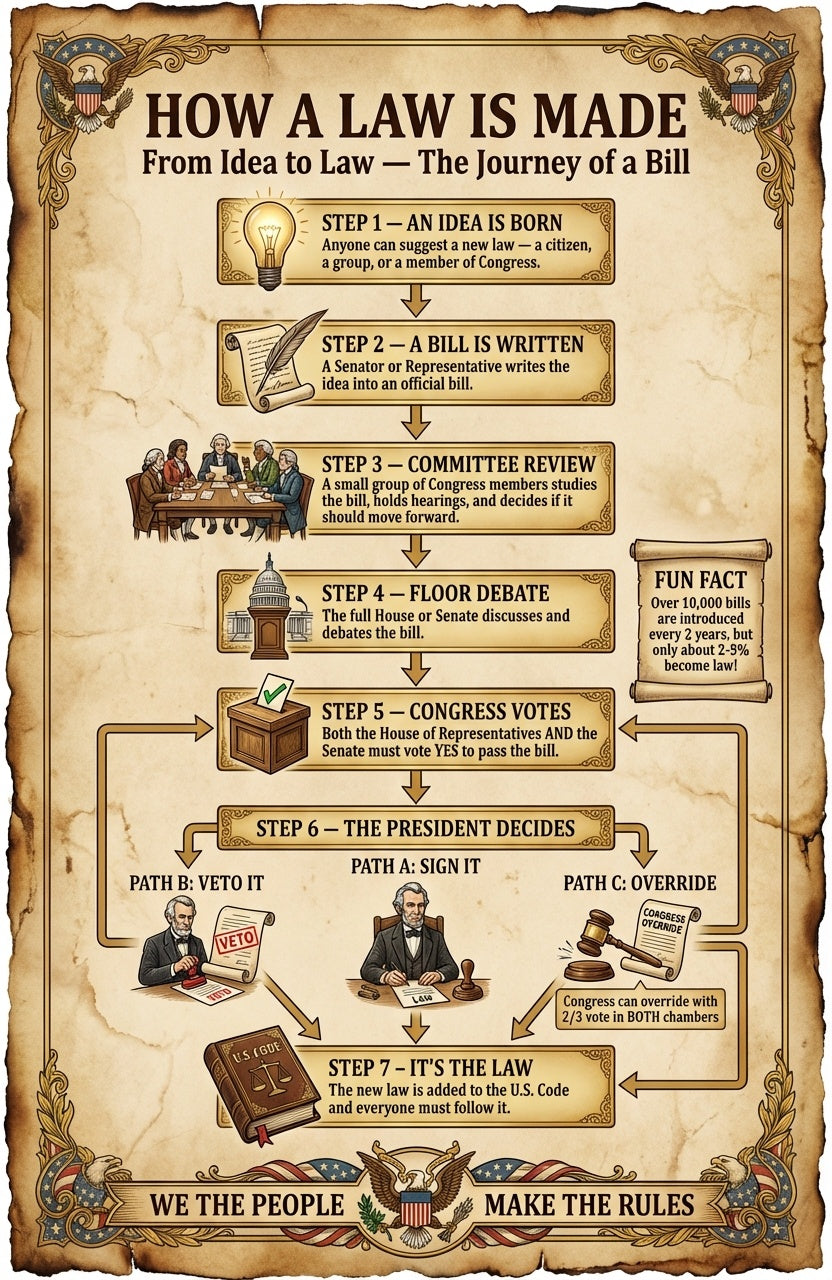 14 laminated civics posters with QR codes for audio lessons covering U.S. government and history — view 8