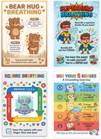 Six laminated Calming Corner posters for children with QR codes for narrated calm-down and feelings lessons — view 3