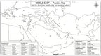 Laminated Middle East map poster showing countries, borders, and geography labels — view 2