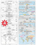 24 laminated world and country map posters with QR codes for audio lessons