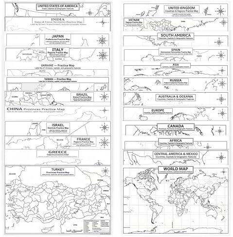 24 laminated world and country map posters with QR codes for audio lessons — view 3