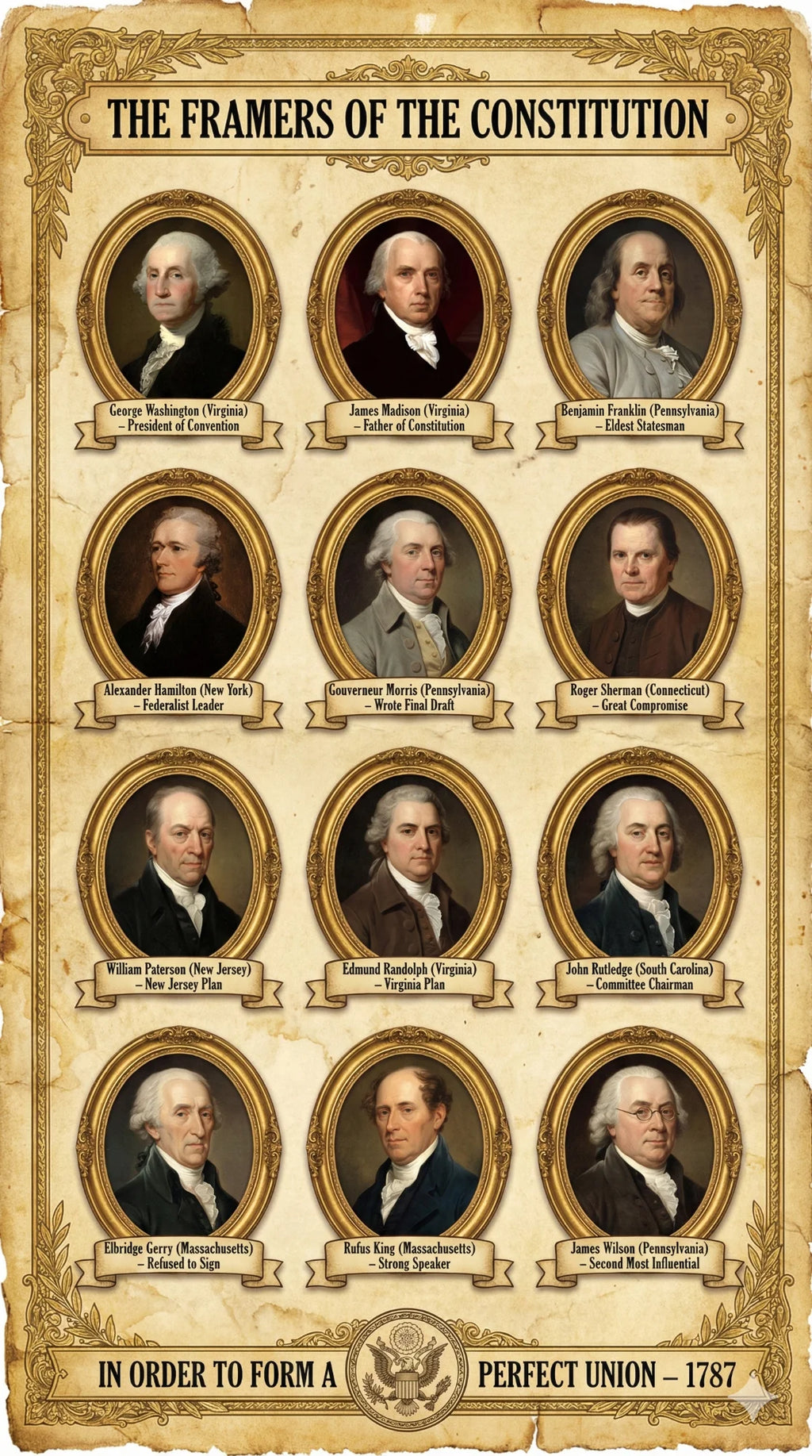 Four laminated Constitution posters with QR codes for narrated audio lessons — view 5
