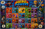 Four laminated superhero learning posters with QR codes for audio lessons, covering letters, numbers, powers, and — view 6