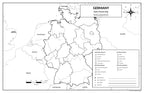Germany Map Poster, States & Capitals, Double-Sided Laminated, 11x17