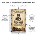 JELLY BEAN GENIUS Emancipation Proclamation Poster for Kids, 11x17 Laminated US History Poster, Abraham Lincoln Civil War