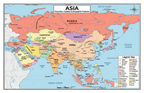 Nine laminated world map posters for kids, including Africa, Asia, Europe, USA, Canada, and more with QR codes. — view 5