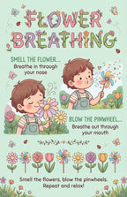 Seven laminated calming corner posters for kids with QR codes for narrated audio lessons. — view 6