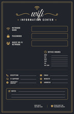 Laminated Wi-Fi information poster with icons and simple explanations for kids