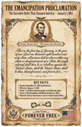 JELLY BEAN GENIUS Emancipation Proclamation Poster for Kids, 11x17 Laminated US History Poster, Abraham Lincoln Civil War