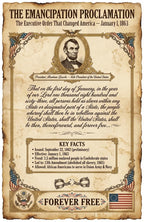 JELLY BEAN GENIUS Emancipation Proclamation Poster for Kids, 11x17 Laminated US History Poster, Abraham Lincoln Civil War
