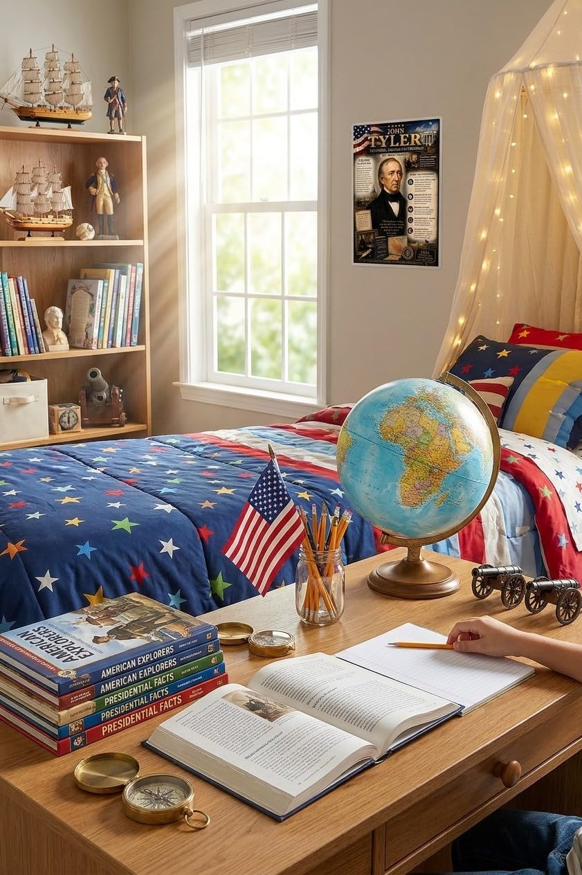 John Tyler Poster, 10th U.S. President, 8.5x11 Laminated Learning Chart
