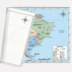 South America Map 11x17 Laminated Dry Erase Geography Chart | Double-Sided with Color Front & Blank Outline Back | Reusable