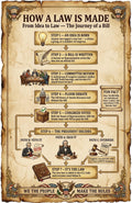 JELLY BEAN GENIUS How a Law Is Made Poster for Kids, 11x17 Laminated US Civics Flowchart, Bill to Law Process, Classroom &