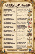 JELLY BEAN GENIUS Bill of Rights Poster for Kids, 11x17 Laminated US Civics Poster, 10 Amendments Explained, Classroom &