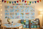 World Geography Map Set – 24-Pack Laminated 11x17 Dry Erase Study Maps | Double-Sided Color & Blank Outline Maps for