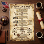JELLY BEAN GENIUS How a Law Is Made Poster for Kids, 11x17 Laminated US Civics Flowchart, Bill to Law Process, Classroom &