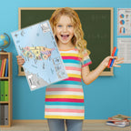 Taiwan Map Poster for Kids - Educational Geography Wall Art with 22 Divisions, Capitals & Major Cities - Laminated