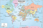 Four laminated map posters for Asia, Europe, the USA, and the world with QR code audio lessons. — view 2