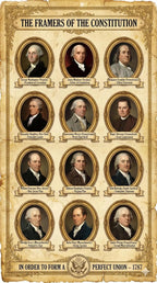 JELLY BEAN GENIUS Constitution Poster Set (4 Pack) - Framers, Summary, Flag, Article I - Laminated 11x17 - US History Classroom Bundle - Educational Wall Art
