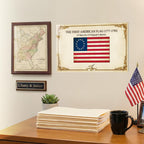 JELLY BEAN GENIUS First American Flag Poster - Betsy Ross 13 Stars Flag History - Laminated 11x17 - Patriotic Educational