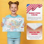 Four laminated map posters for Asia, Europe, the USA, and the world with QR code audio lessons. — view 3