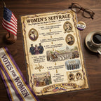 JELLY BEAN GENIUS Women’s Suffrage Poster for Kids, 11x17 Laminated US History Timeline Poster, Right to Vote 1848–1920