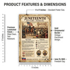 JELLY BEAN GENIUS Juneteenth Poster for Kids, 11x17 Laminated US History Timeline, June 19 1865 Freedom Day, Classroom &