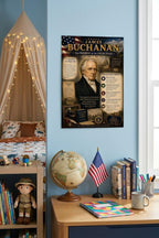 James Buchanan Poster, 15th U.S. President, 8.5x11 Laminated Chart