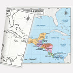 Central America & Mexico Map 11x17 Laminated Dry Erase Geography Chart | Double-Sided with Color Front & Blank Outline Back | Reusable Classroom & Homeschool Tool