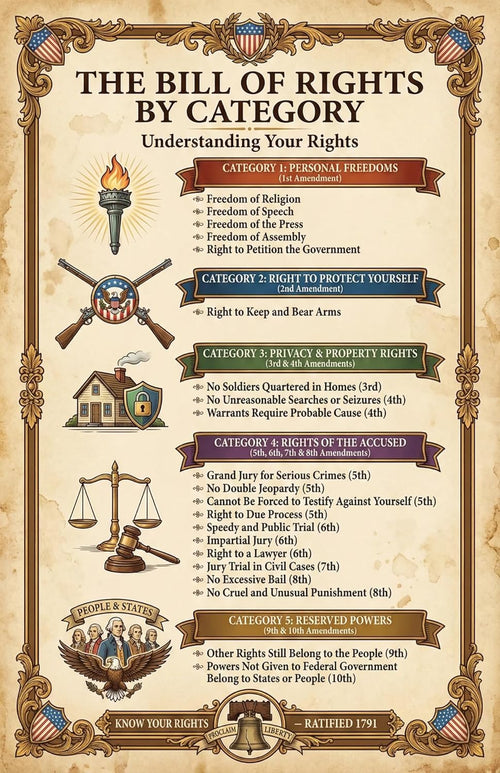 Bill of Rights Poster Set (4 Pack) - 11x17 Laminated
