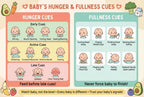 JELLY BEAN GENIUS Baby Sign Language Poster for Mealtime – Hunger & Fullness Cues Guide | Laminated Infant Communication
