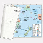 Australia & Oceania Map 11x17 Laminated Dry Erase Geography Chart | Double-Sided with Color Front & Blank Outline Back |