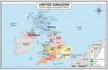 United Kingdom Poster 11x17 | Laminated Double-Sided Geography Chart with Color Map Front & Blank Outline Back | Reusable