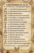JELLY BEAN GENIUS Constitutional Amendments 11–27 Poster for Kids, 11x17 Laminated US Civics Poster, Bill of Rights