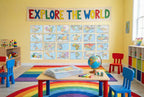 World Geography Map Set – 24-Pack Laminated 11x17 Dry Erase Study Maps | Double-Sided Color & Blank Outline Maps for