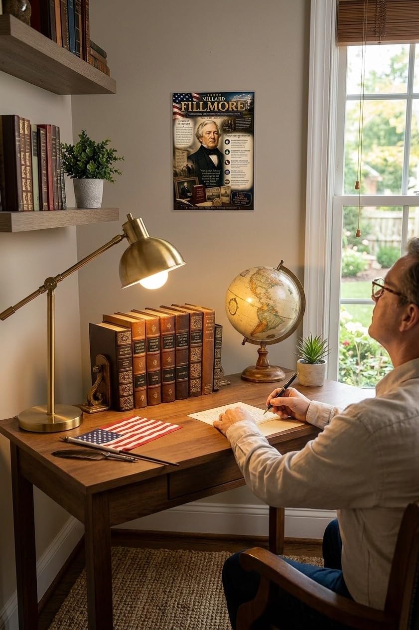 Millard Fillmore Poster, 13th U.S. President, 8.5x11 Laminated Chart