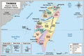Taiwan Map Poster for Kids - Educational Geography Wall Art with 22 Divisions, Capitals & Major Cities - Laminated