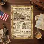 JELLY BEAN GENIUS Ellis Island Immigration Poster for Kids, 11x17 Laminated US History Chart, Gateway to America 1892–1954