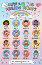 Seven laminated calming corner posters for kids with QR codes for narrated audio lessons. — view 7