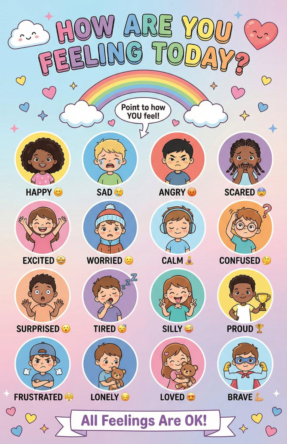 Six laminated Calming Corner posters for children with QR codes for narrated calm-down and feelings lessons — view 7