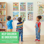JELLY BEAN GENIUS Calming Corner Essential Poster Set for Kids – 6-Piece Emotional Awareness & Social Emotional Learning