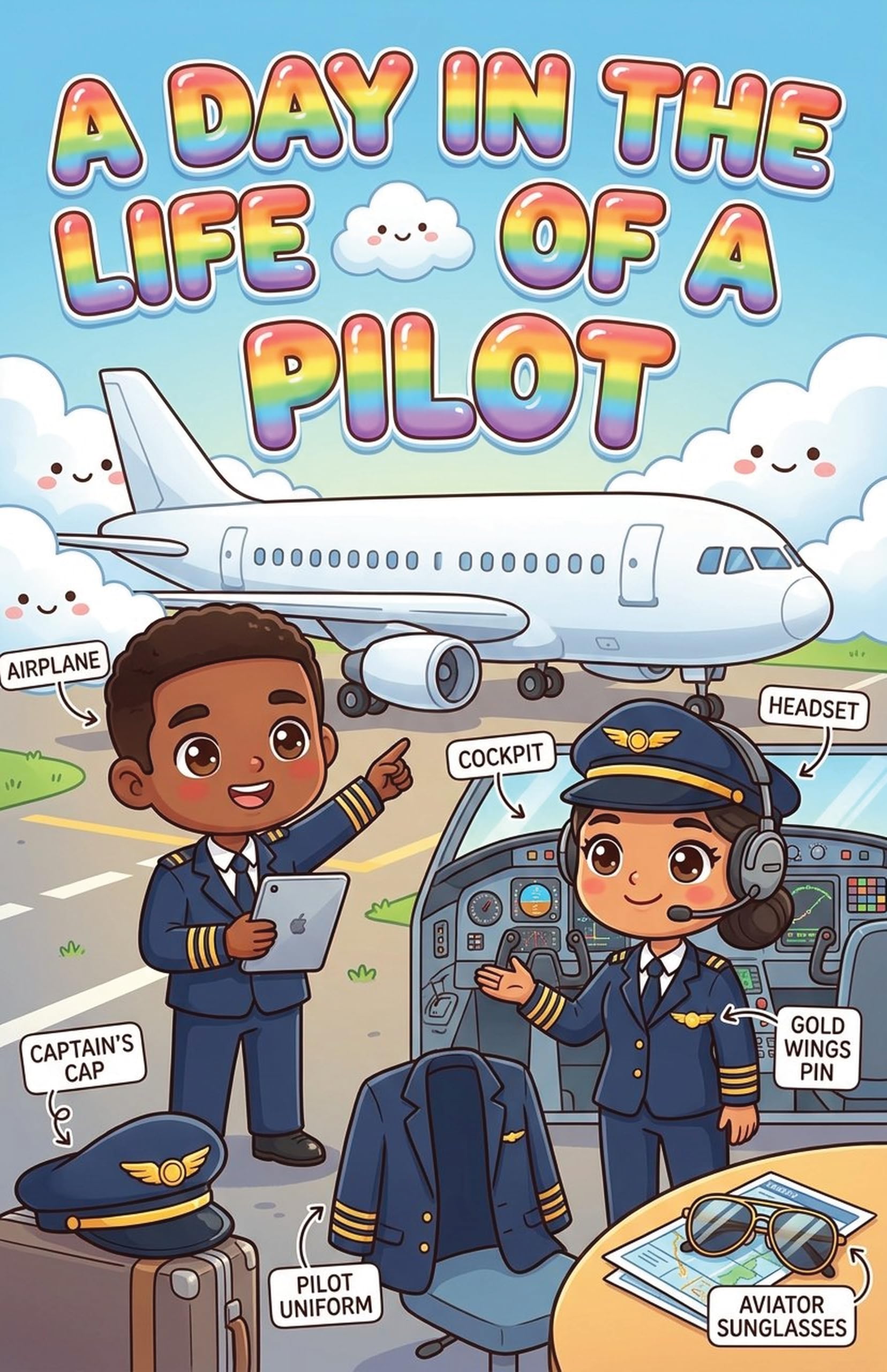 JELLY BEAN GENIUS Astronaut and Pilot Poster for Kids – Laminated Double-Sided Community Helpers Career Wall Art &