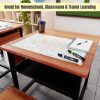 World Geography Map Set – 9-Pack Laminated 11x17 Dry Erase Study Maps | Double-Sided Classroom Learning Tools with Color