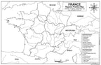 France Map Poster 11x17 | Laminated Double-Sided Geography Chart with Color Map Front & Blank Outline Back | Reusable