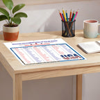 Updated United States Map & States–Cities Reference Page – Laminated, Double-Sided 3-Ring Binder Insert – Durable Gloss